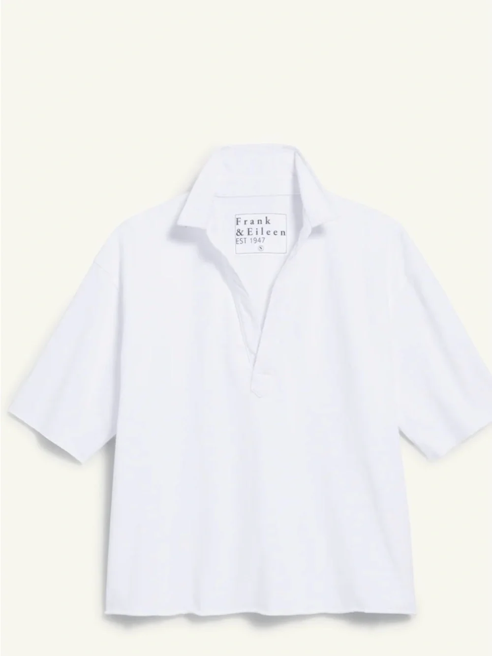 🆕 Frank & Eileen Patty Short-Sleeve Popover Henley in white - Picture 4 of 8